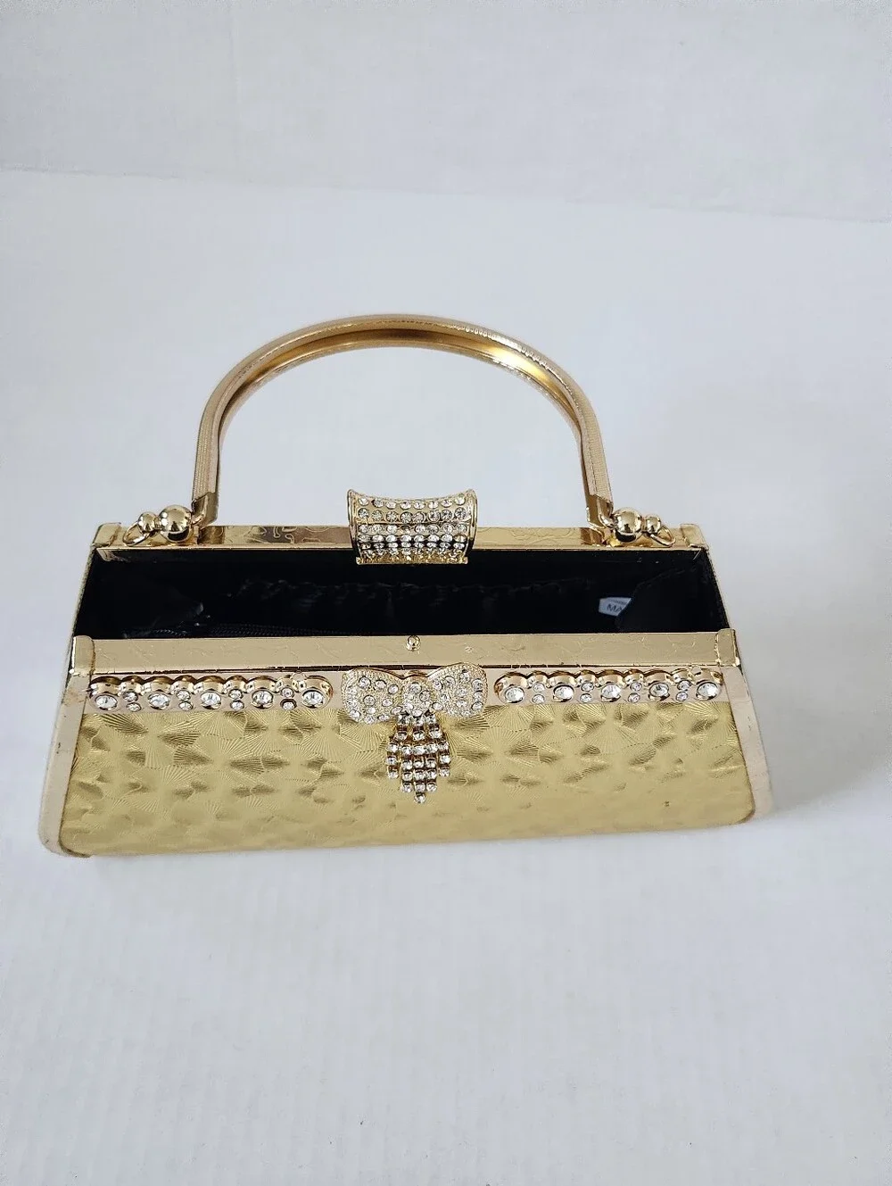 Gold Crystal-Embellished Women’s Evening Handbag